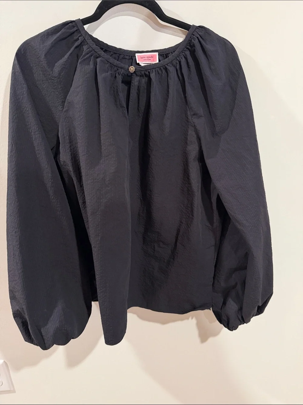 Kate Spade Solid Seersucker Top Size XL